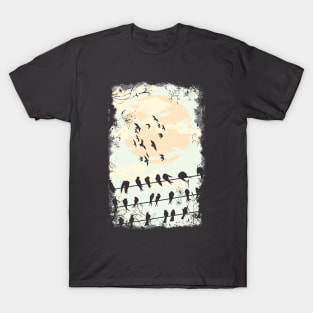 Birds by wire T-Shirt